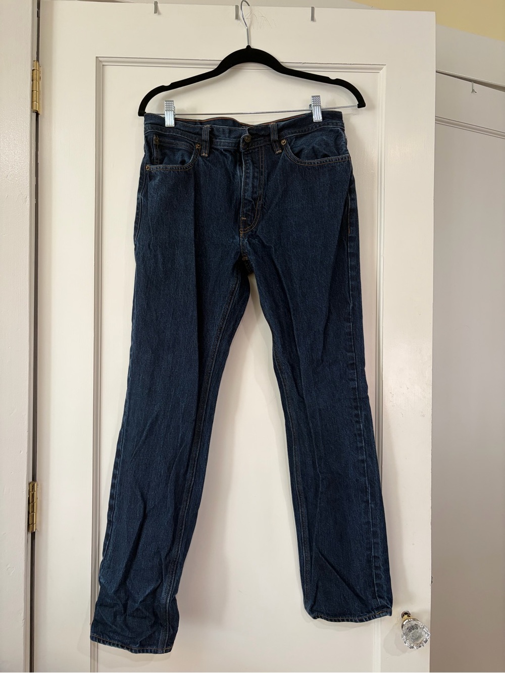 J. Crew Men's Dark Blue Straight Jeans